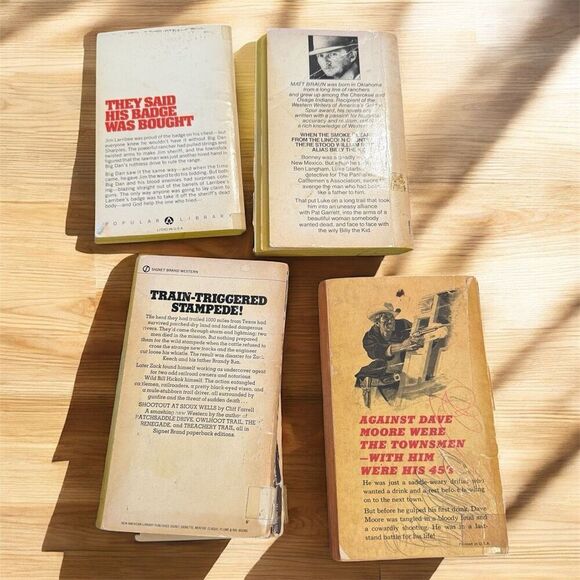 Vintage Western Pulp Book Lot 4 1960s 1970s 1950s Paperback TPB - Picture 3 of 3